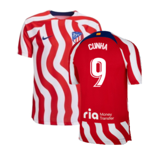 2022-2023 Atletico Madrid Home Player Issue Jersey (CUNHA 9)