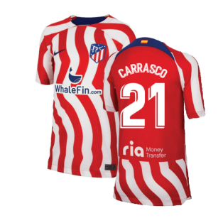 2022-2023 Atletico Madrid Home Shirt (Kids) (CARRASCO 21)