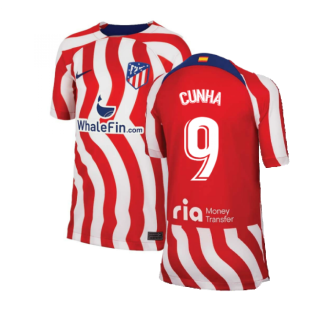 2022-2023 Atletico Madrid Home Shirt (Kids) (CUNHA 9)