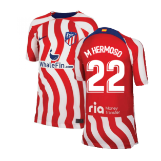 2022-2023 Atletico Madrid Home Shirt (Kids) (M HERMOSO 22)