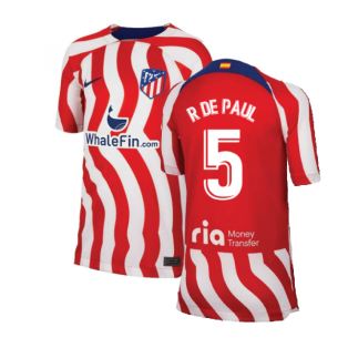 2022-2023 Atletico Madrid Home Shirt (Kids) (R DE PAUL 5)