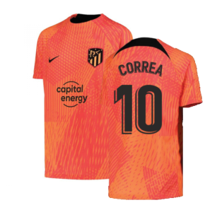 2022-2023 Atletico Madrid Pre-Match Shirt (Laser Crimson) - Kids (CORREA 10)