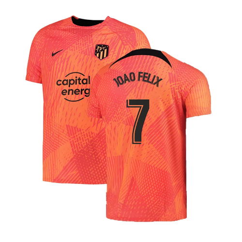 2022-2023 Atletico Madrid Pre-Match Training Shirt (Laser Crimson) (JOAO FELIX 7)