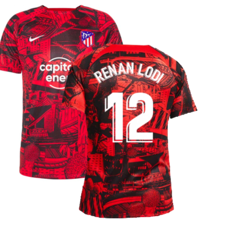 2022-2023 Atletico Madrid Pre-Match Training Shirt (Red) (RENAN LODI 12)