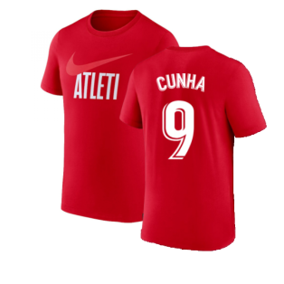 2022-2023 Atletico Madrid Swoosh Tee (Red) (CUNHA 9)
