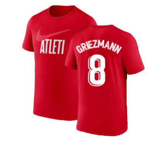 2022-2023 Atletico Madrid Swoosh Tee (Red) (GRIEZMANN 8)