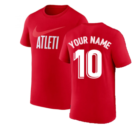 2022-2023 Atletico Madrid Swoosh Tee (Red) (Your Name)