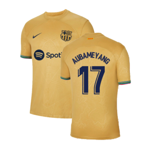 2022-2023 Barcelona Away Shirt (Sponsored) (AUBAMEYANG 17)