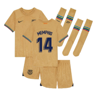 2022-2023 Barcelona Little Boys Away Kit (MEMPHIS 14)
