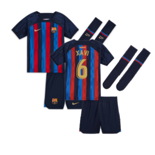 2022-2023 Barcelona Little Boys Home Kit (No Sponsor) (XAVI 6)