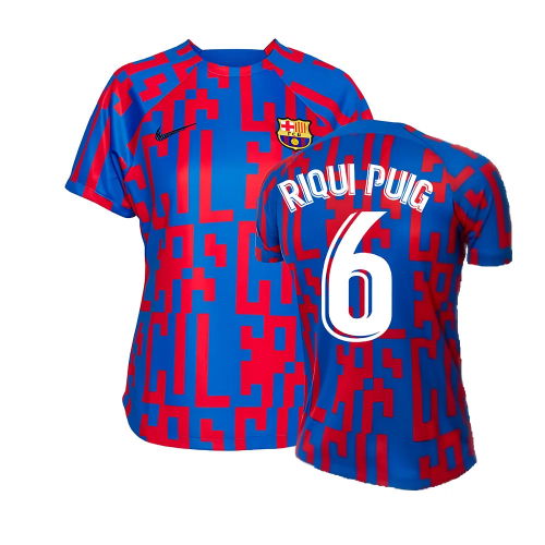 2022-2023 Barcelona Pre-Match Training Shirt (Blue) - Ladies (RIQUI PUIG 6)