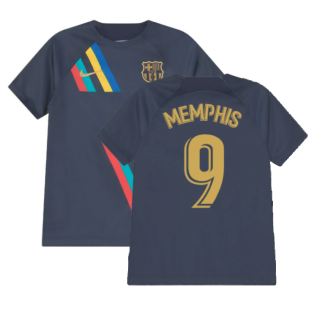 2022-2023 Barcelona Pre-Match Training Shirt (Obsidian) - Kids (MEMPHIS 14)