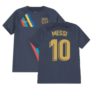 2022-2023 Barcelona Pre-Match Training Shirt (Obsidian) - Kids (MESSI 10)