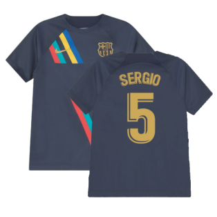 2022-2023 Barcelona Pre-Match Training Shirt (Obsidian) - Kids (SERGIO 5)