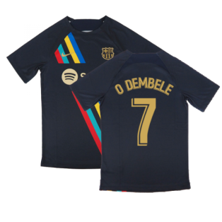 2022-2023 Barcelona Pre-Match Training Shirt (Obsidian) (O DEMBELE 7)