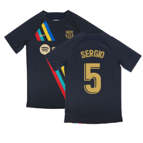 2022-2023 Barcelona Pre-Match Training Shirt (Obsidian) (SERGIO 5)