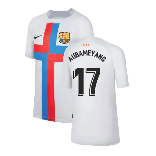 2022-2023 Barcelona Third Shirt (Kids) (AUBAMEYANG 17)