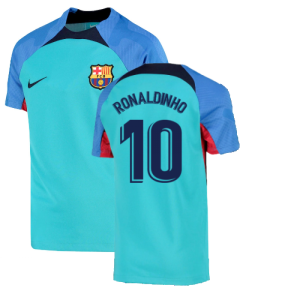 2022-2023 Barcelona Training Shirt (Aqua) (RONALDINHO 10)