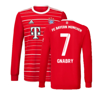 2022-2023 Bayern Munich Long Sleeve Home Shirt (Kids) (GNABRY 7)