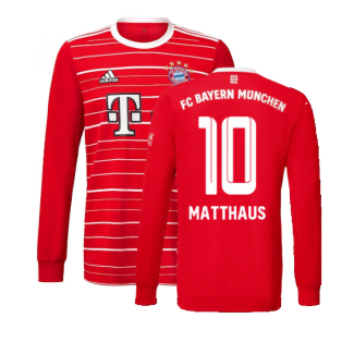 2022-2023 Bayern Munich Long Sleeve Home Shirt (Kids) (MATTHAUS 10)