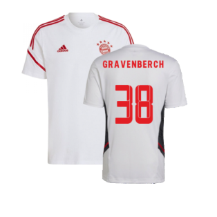 2022-2023 Bayern Munich Training Tee (White) (GRAVENBERCH 38)