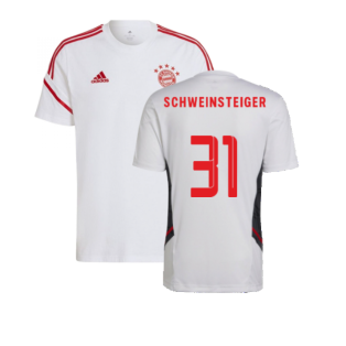 2022-2023 Bayern Munich Training Tee (White) (SCHWEINSTEIGER 31)
