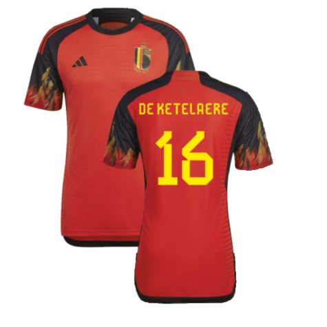 2022-2023 Belgium Authentic Home Shirt (DE KETELAERE 16)