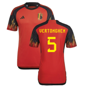 2022-2023 Belgium Authentic Home Shirt (VERTONGHEN 5)