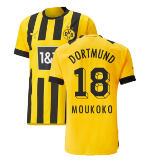 2022-2023 Borussia Dortmund Authentic Home Shirt (MOUKOKO 18)