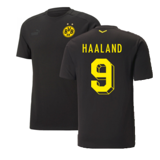 2022-2023 Borussia Dortmund Casuals Tee (Black) (HAALAND 9)