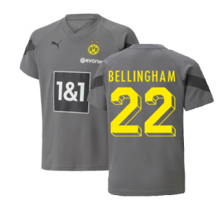 2022-2023 Borussia Dortmund Training Jersey (Smoked Pearl) - Kids (BELLINGHAM 22)