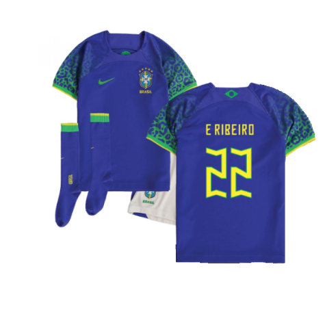 2022-2023 Brazil Away Little Boys Mini Kit (E Ribeiro 22)