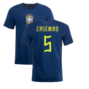 2022-2023 Brazil Crest Tee (Navy) (CASEMIRO 5)