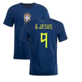 2022-2023 Brazil Crest Tee (Navy) (G.JESUS 9)