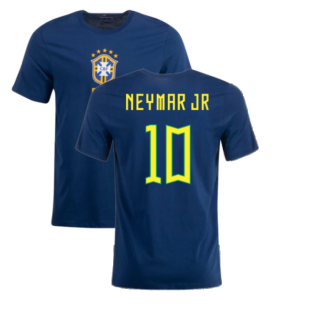 2022-2023 Brazil Crest Tee (Navy) (NEYMAR JR 10)