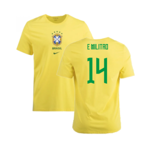 2022-2023 Brazil Crest Tee (Yellow) (E Militao 14)