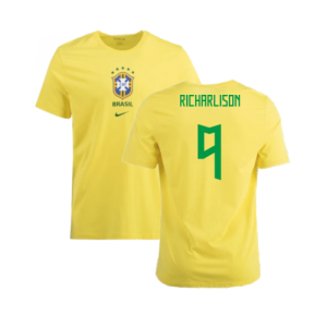 2022-2023 Brazil Crest Tee (Yellow) (Richarlison 9)
