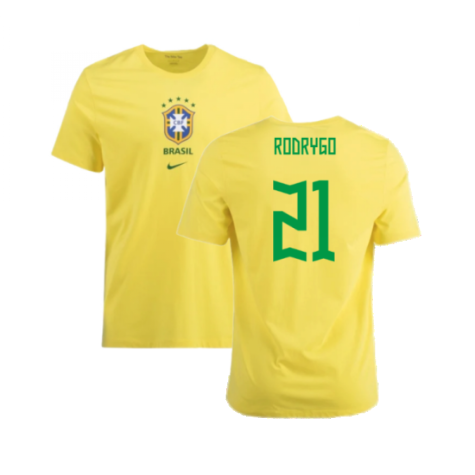 2022-2023 Brazil Crest Tee (Yellow) (Rodrygo 21)