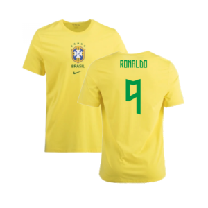 2022-2023 Brazil Crest Tee (Yellow) (Ronaldo 9)