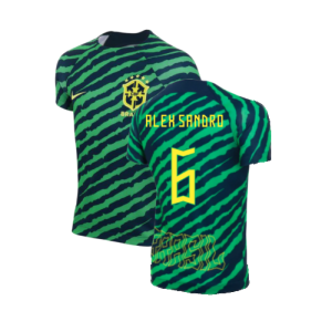 2022-2023 Brazil Dri-Fit Pre-Match Shirt (Kids) (Alex Sandro 6)