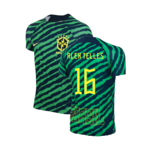 2022-2023 Brazil Dri-Fit Pre-Match Shirt (Kids) (Alex Telles 16)
