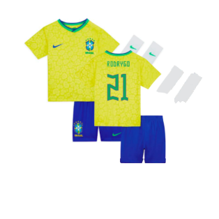 2022-2023 Brazil Home Infants Baby Kit (Rodrygo 21)