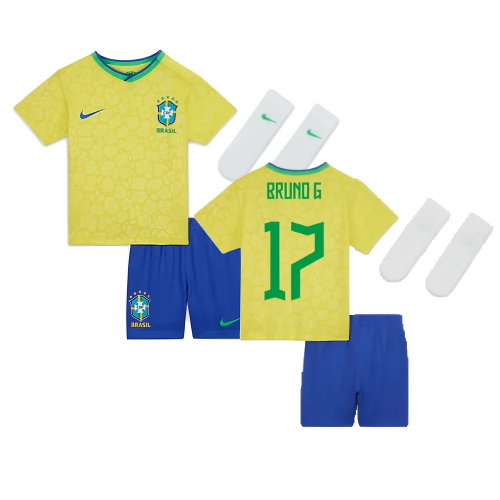 2022-2023 Brazil Home Little Boys Mini Kit (Bruno G 17) 2022-2023 Brazil Home Little Boys Mini Kit (Bruno G 17)