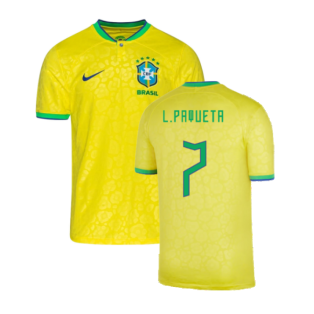2022-2023 Brazil Home Shirt (Kids) (L.PAQUETA 7)