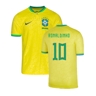 2022-2023 Brazil Home Shirt (Kids) (RONALDINHO 10)