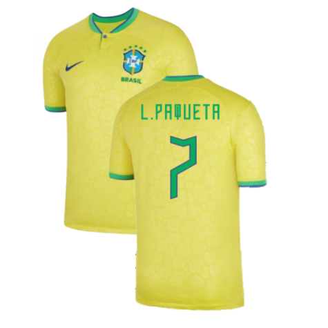 2022-2023 Brazil Home Shirt (L.PAQUETA 7)