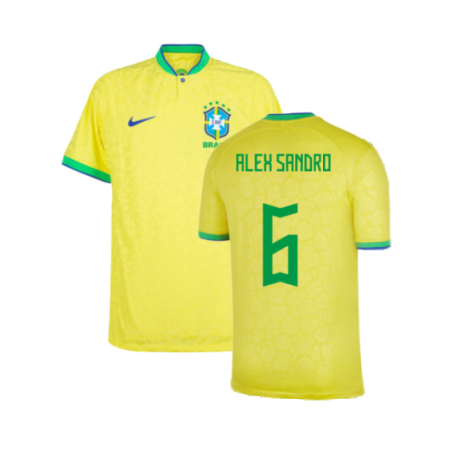 2022-2023 Brazil Home Vapor Shirt (Alex Sandro 6)