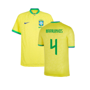 2022-2023 Brazil Home Vapor Shirt (Marquinhos 4)