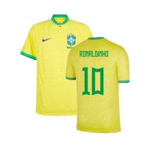 2022-2023 Brazil Home Vapor Shirt (Ronaldinho 10)