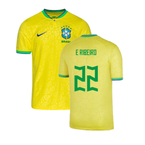 2022-2023 Brazil Little Boys Home Shirt (E Ribeiro 22)